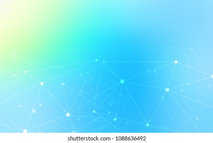 Light Blue, Green vector background with bubbles, lines. Decorative design in abstract style with triangle structure. Pattern can be used for beautiful websites.