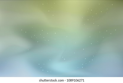 Light Blue, Green vector background with galaxy stars. Blurred decorative design in simple style with galaxy stars. Pattern for astrology websites.