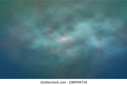 Light Blue, Green vector background with galaxy stars. Space stars on blurred abstract background with gradient. Pattern for astronomy websites.