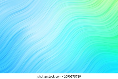 Light Blue, Green vector background with lava shapes. Glitter abstract illustration with wry lines. Marble design for your web site.
