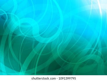 Light Blue, Green vector background with liquid shapes. Colorful abstract illustration with gradient lines. The best blurred design for your business.