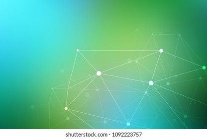 Light Blue, Green vector background with bubbles, lines. Modern abstract colorful illustration with spheres and lines. Pattern can be used for futuristic ad, booklets.