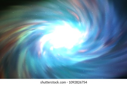 Light Blue, Green vector background with galaxy stars. Shining colored illustration with bright astronomical stars. Smart design for your business advert.