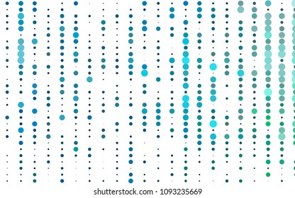 Light Blue, Green vector  background with dots. Blurred bubbles on abstract background with colorful gradient. New design for ad, poster, banner of your website.