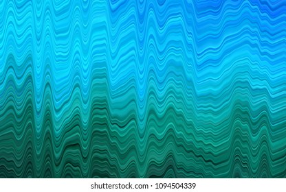 Light Blue, Green vector background with abstract lines. Creative illustration in halftone marble style with gradient. Textured wave pattern for backgrounds.