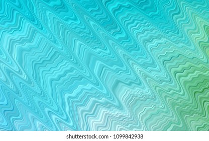 Light Blue, Green vector background with curved circles. Brand-new colored illustration in marble style with gradient. The template for cell phone backgrounds.