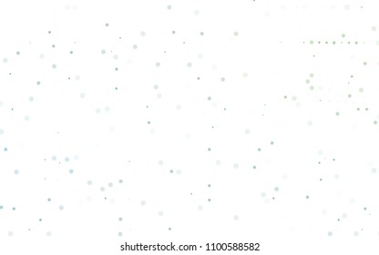 Light Blue, Green vector  background with dots. Beautiful colored illustration with blurred circles in nature style. The pattern can be used for aqua ad, booklets.