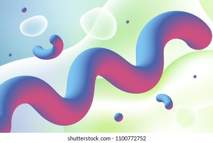 Light Blue, Green vector background with bent ribbons. Shining illustration, which consist of blurred lines, circles. Memphis style for your business design.