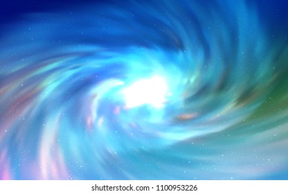 Light Blue, Green vector background with galaxy stars. Shining illustration with sky stars on abstract template. Smart design for your business advert.