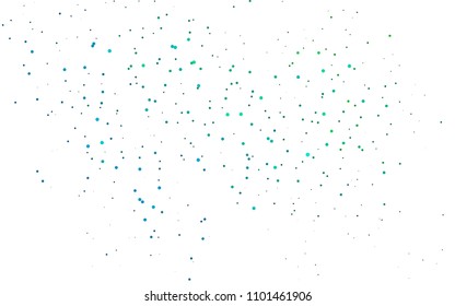Light Blue, Green vector  background with dots. Blurred decorative design in abstract style with bubbles. The pattern can be used for aqua ad, booklets.