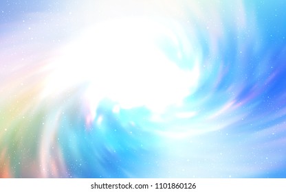 Light Blue, Green vector background with galaxy stars. Space stars on blurred abstract background with gradient. Pattern for astronomy websites.