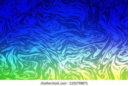 Light Blue, Green vector background with curved circles. A completely new color illustration in marble style. A new texture for your  ad, booklets, leaflets.