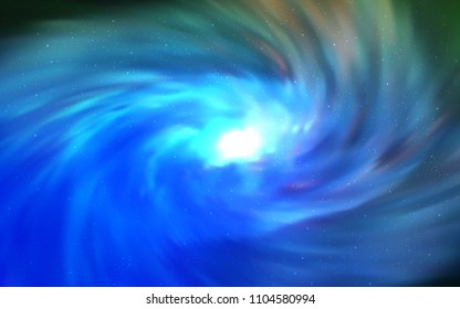 Light Blue, Green vector background with galaxy stars. Space stars on blurred abstract background with gradient. Best design for your ad, poster, banner.