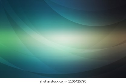 Light Blue, Green vector background with curved circles. Modern gradient abstract illustration with bandy lines. The elegant pattern for brand book.