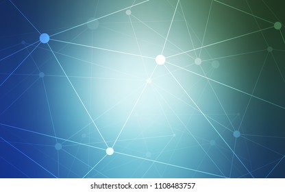 Light Blue, Green vector background with bubbles, lines. Abstract illustration with colorful discs and triangles. Beautiful design for your business advert.