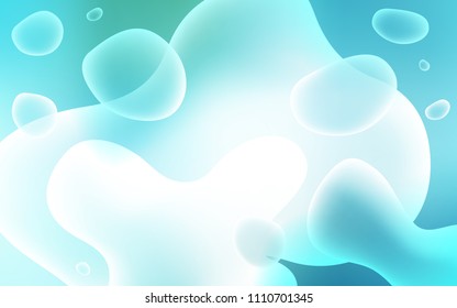 Light Blue, Green vector background with bubble shapes. Geometric illustration in memphis style with gradient.  Memphis design for your web site.