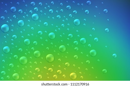 Light Blue, Green vector background with bubbles. Abstract illustration with colored bubbles in nature style. Completely new template for your brand book.