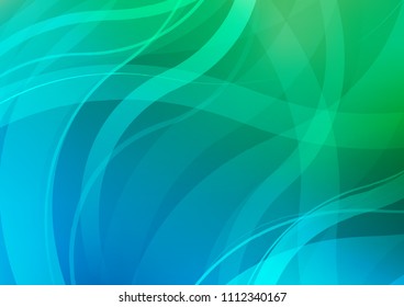 Light Blue, Green vector background with bent ribbons. Colorful illustration in abstract marble style with gradient. Marble style for your business design.