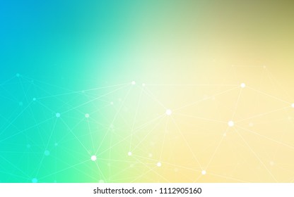 Light Blue, Green vector background with dots and lines. Modern abstract colorful illustration with spheres and lines. Beautiful design for your business advert.