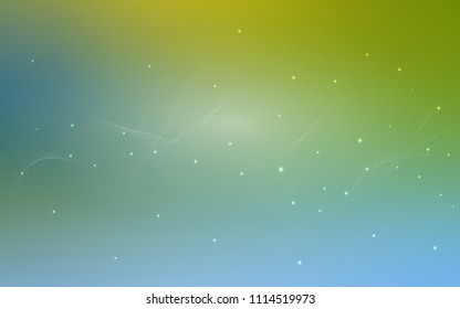 Light Blue, Green vector background with dots. Blurred bubbles on abstract background with colorful gradient. New design for ad, poster, banner of your website.