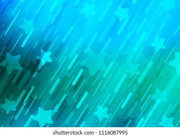 Light Blue, Green vector background with straight lines. Glitter abstract illustration with colored sticks. Smart design for your business advert.