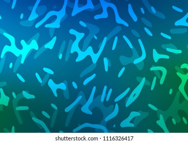 Light Blue, Green vector background with abstract lines. Shining crooked illustration in marble style. Pattern for your business design.