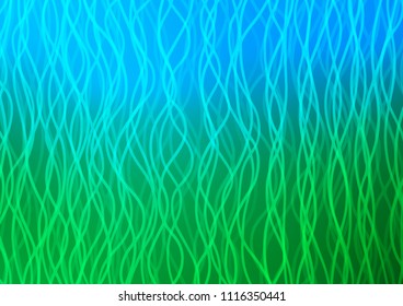Light Blue, Green vector background with curved circles. Colorful abstract illustration with gradient lines. The elegant pattern for brand book.