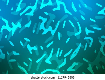 Light Blue, Green vector background with liquid shapes. A sample with blurred bubble shapes. Brand new design for your ads, poster, banner.