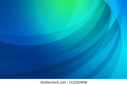 Light Blue, Green vector background with bent lines. Blurred geometric sample with gradient bubbles.  Pattern for your business design.