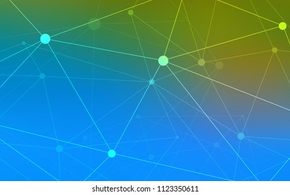 Light Blue, Green vector background with dots and lines. Decorative design in abstract style with triangle structure. Beautiful design for your business advert.