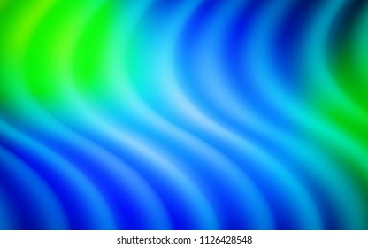 Light Blue, Green vector background with curved circles. Glitter abstract illustration with wry lines. A completely new template for your business design.