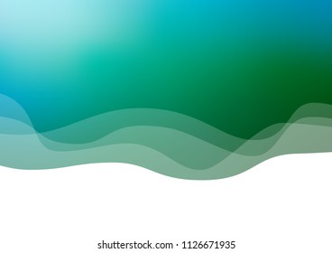 Light Blue, Green vector background with curved circles. A sample with blurred bubble shapes. Pattern for your business design.