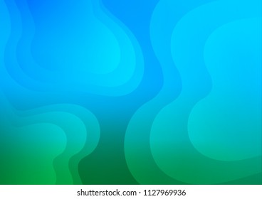 Light Blue, Green vector background with curved circles. Modern gradient abstract illustration with bandy lines. New composition for your brand book.