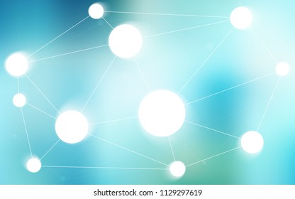 Light Blue, Green vector background with bubbles, lines. Modern abstract colorful illustration with spheres and lines. Completely new template for your brand book.