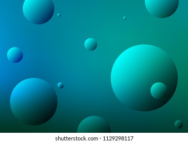 Light Blue, Green vector background with bubbles. Illustration with set of shining colorful abstract circles. The pattern can be used for beautiful websites.