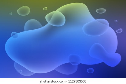 Light Blue, Green vector background with liquid shapes. Colorful illustration in abstract memphis style with gradient. Memphis style for your business design.