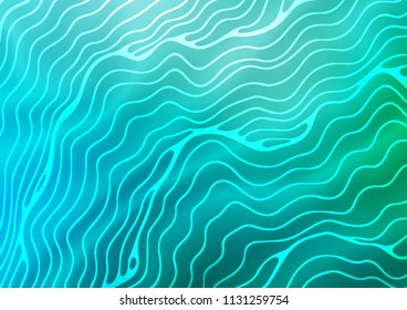 Light Blue, Green vector background with liquid shapes. Shining crooked illustration in marble style. Brand new design for your ads, poster, banner.