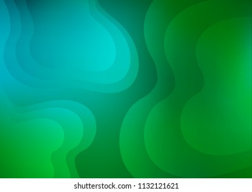 Light Blue, Green vector background with curved circles. An elegant bright illustration with gradient. Marble style for your business design.