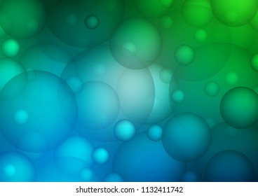 Light Blue, Green vector background with dots. Illustration with set of shining colorful abstract circles. Beautiful design for your business natural advert.