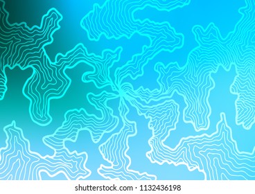 Light Blue, Green vector background with bent ribbons. Shining crooked illustration in marble style. The best blurred design for your business.