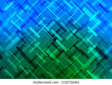 Light Blue, Green vector background with straight lines. Glitter abstract illustration with colored sticks. The template can be used as a background.
