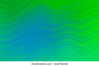 Light Blue, Green vector background with curved circles. Brand-new colored illustration in marble style with gradient. Pattern for your business design.