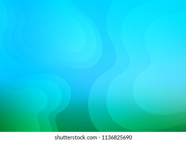 Light Blue, Green vector background with curved stacked organic shapes. Geometric illustration in marble style with gradient.  A completely new template for your business design.