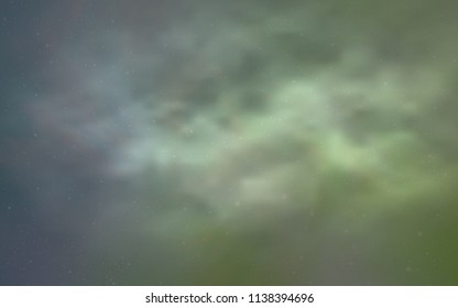 Light Blue, Green vector background with galaxy stars. Glitter abstract illustration with colorful cosmic stars. Smart design for your business advert.