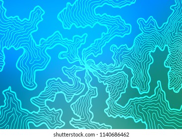 Light Blue, Green vector background with curved circles. Shining crooked illustration in marble style. A completely new template for your business design.