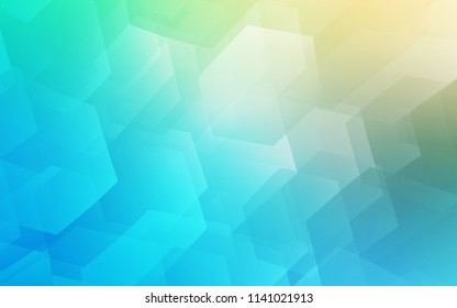 Light Blue, Green vector background with hexagons. White background with colorful hexagons. New template for your brand book.