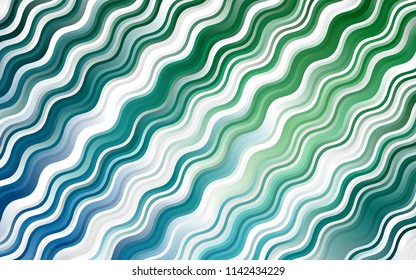 Light Blue, Green vector background with bent ribbons. Modern gradient abstract illustration with bandy lines. A completely new marble design for your business.