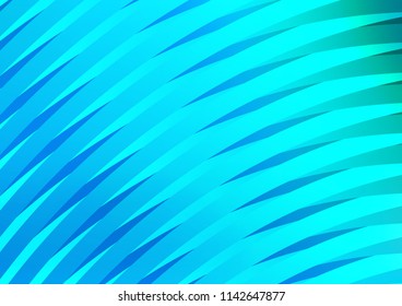 Light Blue, Green vector background with crossing curved lines. Modern geometrical abstract illustration with staves. The pattern can be used for busines ad, booklets, leaflets