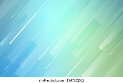 Light Blue, Green vector background with straight lines. Shining colored illustration with sharp stripes. Pattern for your busines websites.
