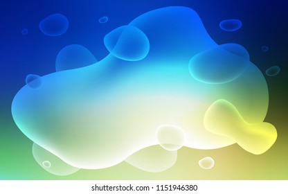 Light Blue, Green vector background with liquid shapes. Shining illustration, which consist of blurred lines, circles. A new texture for your  ad, booklets, leaflets.